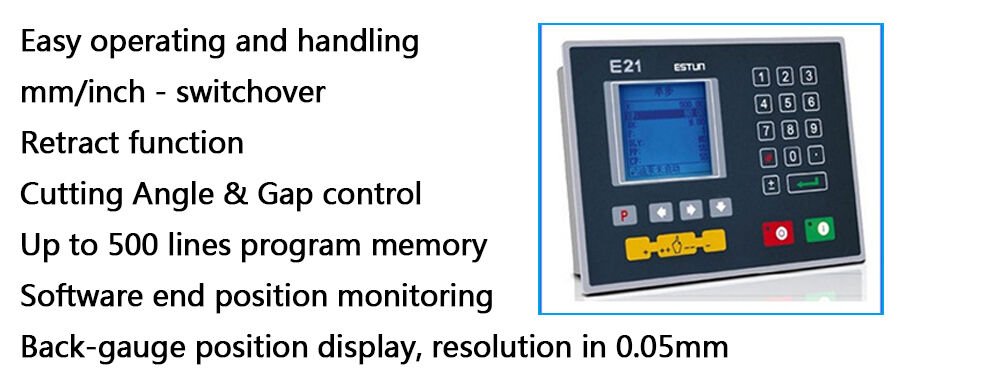 10*4000 guillotine shearing machine with E21 control system supplier